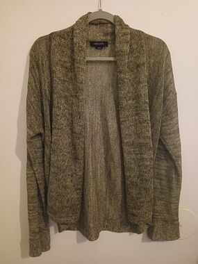 Christopher Fischer Open-Front Knit Cardigan Sweater - Olive Brown Linen Sz L